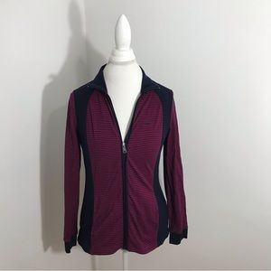 Lauren Ralph Lauren Active Pink and Blue Zip Up Sweater